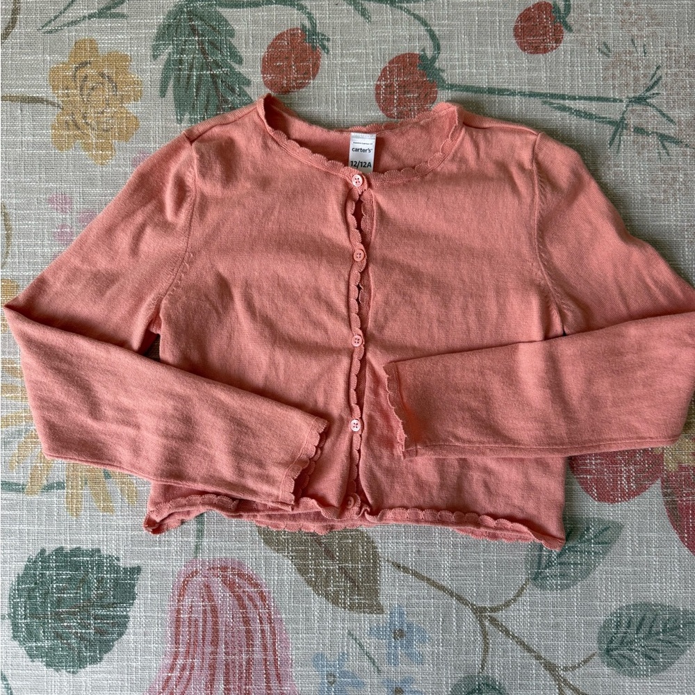 Carters Girls Cropped Ruffle Cardigan